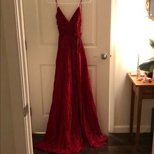 Lulus red backless dress